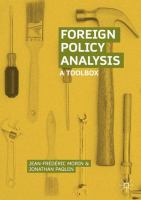 Foreign policy analysis : a toolbox /