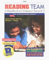 The reading team : a handbook for volunteer tutors K-3 /