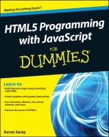 HTML5 programming with JavaScript for dummies /