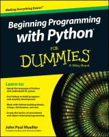 Beginning programming with Python for dummies /