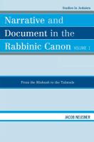 Narrative and document in the Rabbinic Canon.