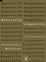 Generative linguistics : a historical perspective /