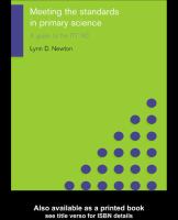 Meeting the standards in primary science a guide to the ITT NC /