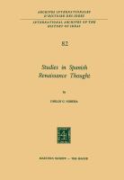 Studies in Spanish renaissance thought /