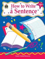 How to write a sentence :