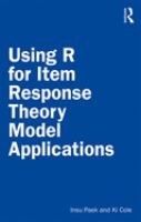 Using R for item response theory model applications /