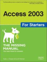 Access for starters : the missing manual /