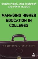 Managing higher education in colleges /
