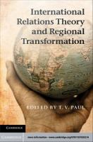 International Relations Theory and Regional Transformation.