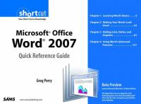 Microsoft Office Word 2007 quick reference guide: beta preview /
