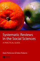 Systematic reviews in the social sciences : a practical guide /