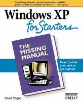 Windows XP for starters : the missing manual /