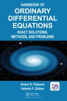 Handbook of ordinary differential equations : exact solutions, methods, and problems /