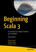 Beginning Scala 3 : a functional and object-oriented Java language /