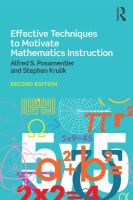 Effective techniques to motivate mathematics instruction /