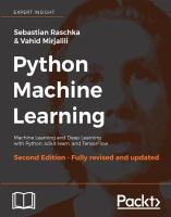 Python machine learning : machine learning and deep learning with Python, scikit-learn, and TensorFlow /