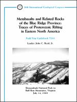 Metabasalts and related rocks of the Blue Ridge Province : traces of Proterozoic rifting in eastern North America : Shenandoah National Park to Bull Run Mountains, Virginia, July 14, 1989 /
