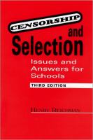 Censorship and selection : issues and answers for schools /