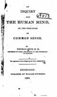 An inquiry into the human mind.