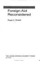 Foreign aid reconsidered /