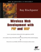 Wireless web development with PHP and WAP /