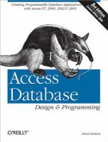 Access database design and programming /