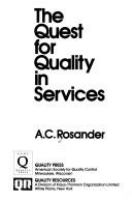The quest for quality in services /