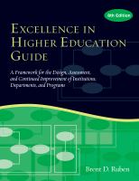 Excellence in higher education : a framework for the design, assessment, and continuing improvement of instutions, departments, and programs /