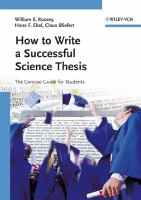 How to write a successful science thesis : the concise guide for students /