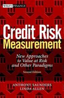 Credit risk measurement new approaches to value at risk and other paradigms /