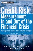 Credit risk measurement in and out of the financial crisis : new approaches to value at risk and other paradigms /