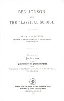 Ben Jonson and the classical school /