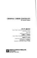 Criminal career continuity : its social context /