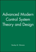 Advanced modern control system theory and design /