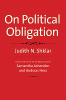 On political obligation /
