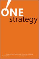 One strategy : organization, planning, and decision making /