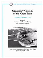 Quaternary geology of the Great Basin : Inglewood, California to Salt Lake City, Utah, June 27-July 8, 1989 /