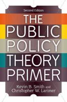 The public policy theory primer /
