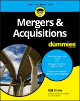 Mergers & acquisitions for dummies /