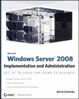 Windows server 2008 : implementation and administration /