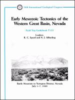 Early Mesozoic tectonics of the western Great Basin, Nevada : Battle Mountain to Yerington District, Nevada, July 1-7, 1989 /