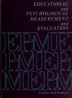 Educational and psychological measurement and evaluation