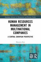 Human resources management in multinational companies : a Central European perspective /