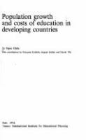 Population growth and costs of education in developing countries