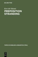 Preposition stranding : from syntactic to functional analyses /