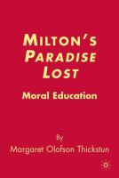 Milton's Paradise lost : moral education /