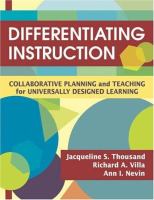 Differentiating instruction : collaborative planning and teaching for universally designed learning /