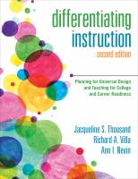 Differentiating instruction : planning for universal design and teaching for college and career readiness /