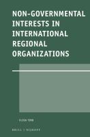 Non-governmental interests in international regional organizations /