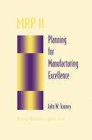 MRP II : planning for manufacturing excellence /